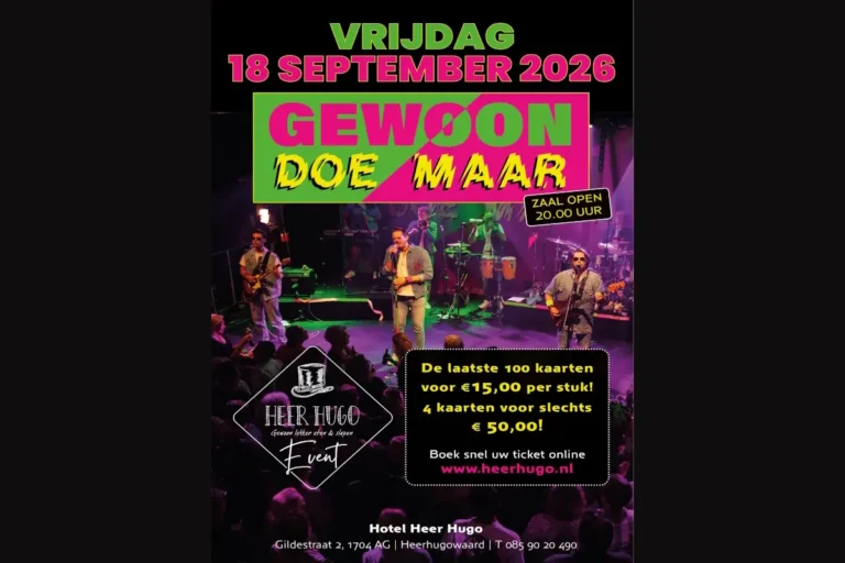 Gewoon Doe Maar in Hotel Heer Hugo — muziek in Heerhugowaard