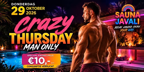 🔥 CRAZY THURSDAY – MEN ONLY 🔥 — uitgaan in Heerhugowaard